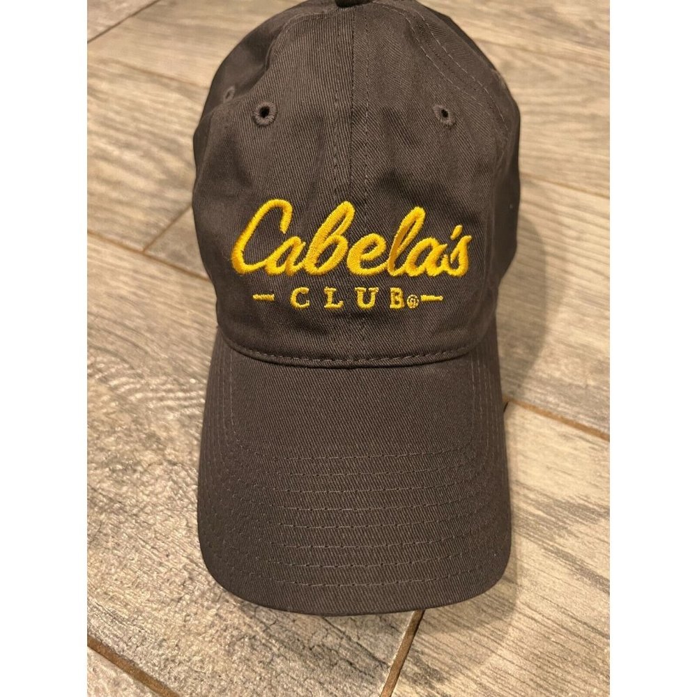 Cabelas Club Baseball cap hat Gray Adjustable Slider Back Embroidered Cabela's